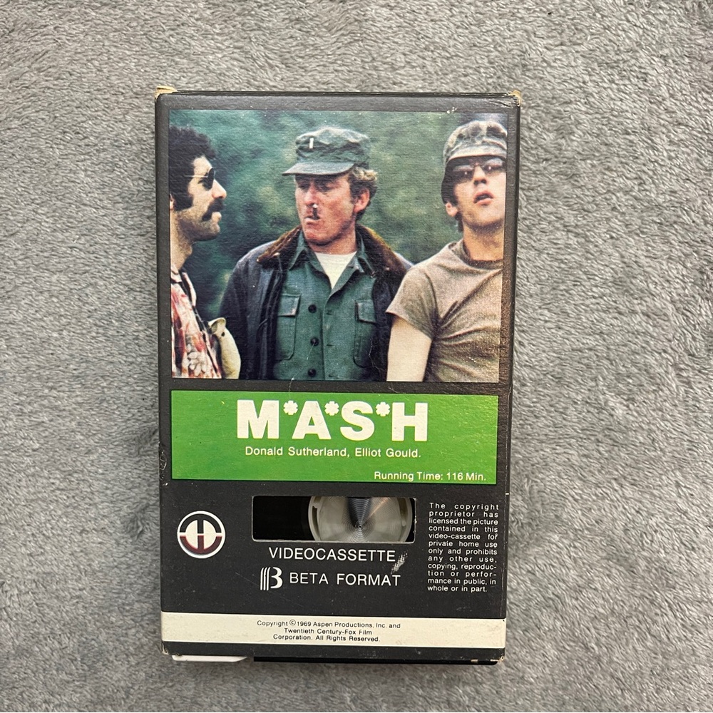 M*A*S*H MASH Beta Betamax Tape 1969 1980 Magnetic Video 1090 Not VHS